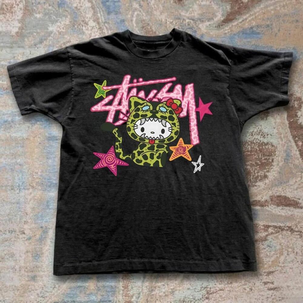 Stussy X Hello Kitty Black Cotton T Shirt